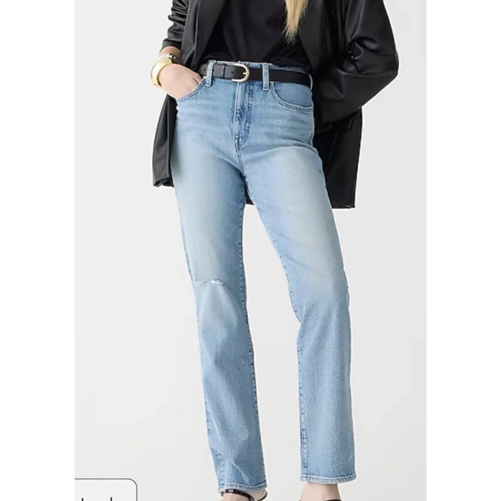 j. crew classic straight jean in tompkin blue wash bx972 women size 26